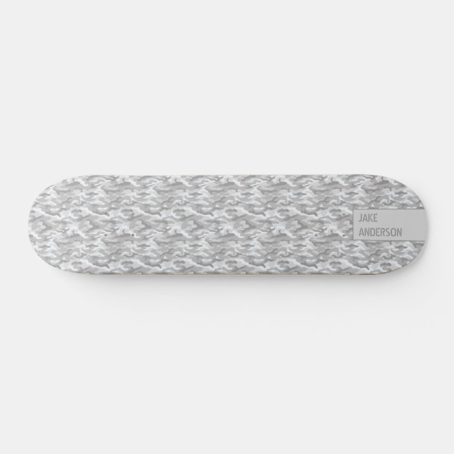 Camouflage Pattern in triple Gray Skateboard (Horz)