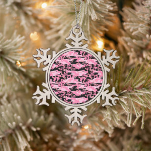 Camouflage Pattern, Military Pattern, Camo, Army Snowflake Pewter Christmas Ornament
