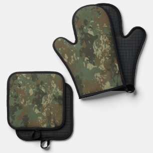 Camouflage Pattern Oven Mitt & Pot Holder Set
