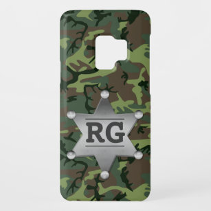 Camouflage Pattern Sheriff Badge Monogram Green Case-Mate Samsung Galaxy S9 Case