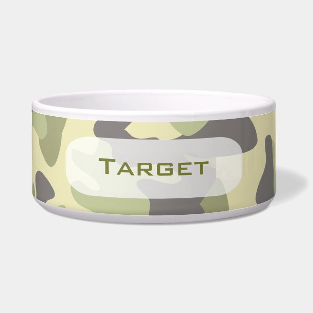Camouflage | Personalised Dog Dish (Front)