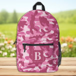 Camouflage Pink Cool Personalised Girly Camo Printed Backpack<br><div class="desc">Introducing our modern and trendy camo backpack, perfect for kids, students, hikers, and day trippers! This cool backpack features a girl chic camo pattern with shades of pink giving it a military-inspired look that is sure to turn heads. The camo design is not only stylish, but also functional, making it...</div>