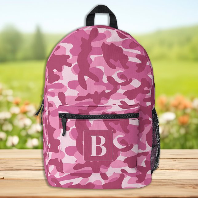 Camouflage Pink Cool Personalised Girly Camo Printed Backpack (Creator Uploaded)