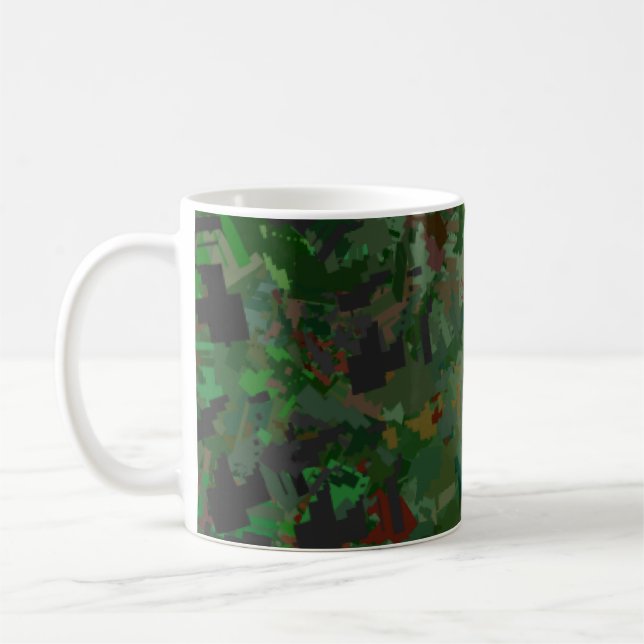 Camouflage Pixels Woods  Coffee Mug (Left)