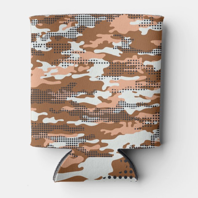 Camouflage Polka Dot: Abstract Seamless. Can Cooler (Front)