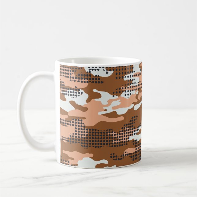 Camouflage Polka Dot: Abstract Seamless. Coffee Mug (Left)