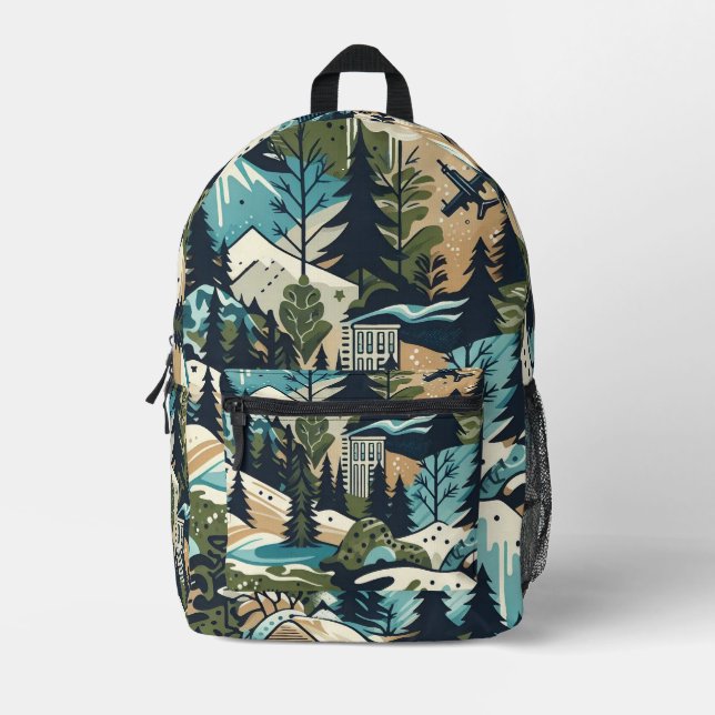 Camouflage Printed Backpack (Front)