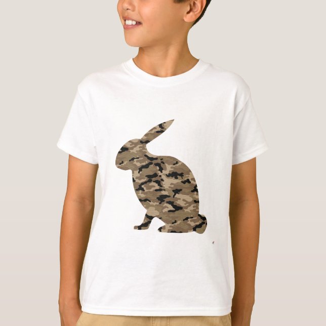 Camouflage Rabbit Silhouette T-Shirt (Front)