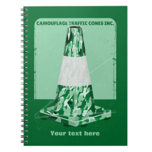Camouflage rd cone funny traffic cone notebook