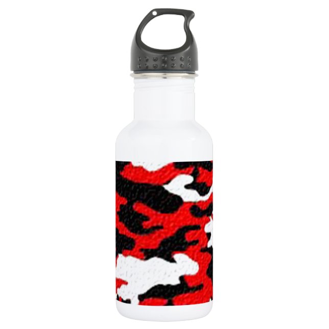 Camouflage Red Patterns 532 Ml Water Bottle (Front)