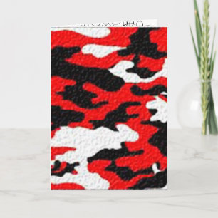 Camouflage Red Patterns Card