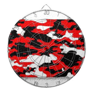 Camouflage Red Patterns Dartboard