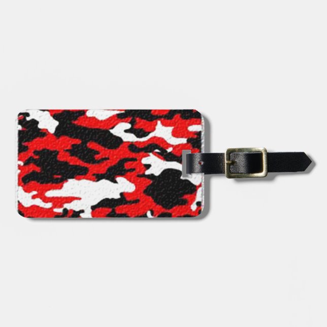 Camouflage Red Patterns Luggage Tag (Front Horizontal)