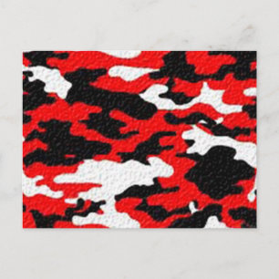 Camouflage Red Patterns Postcard
