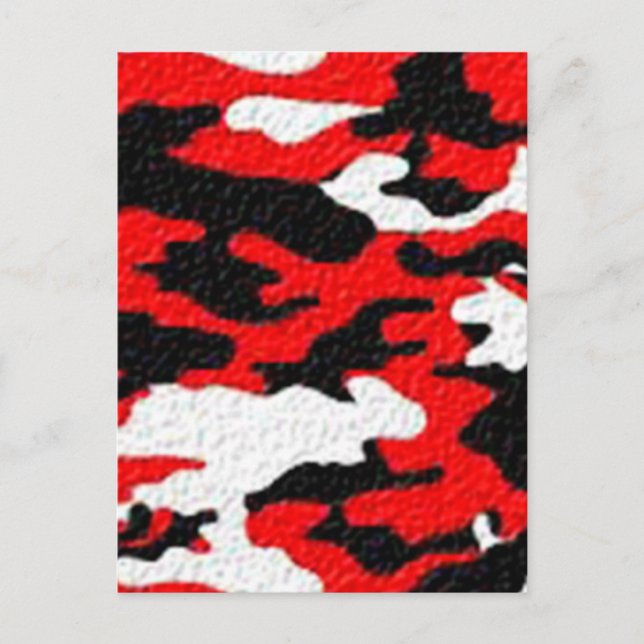 Camouflage Red Patterns Postcard (Front)