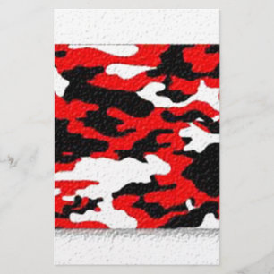 Camouflage Red Patterns Stationery