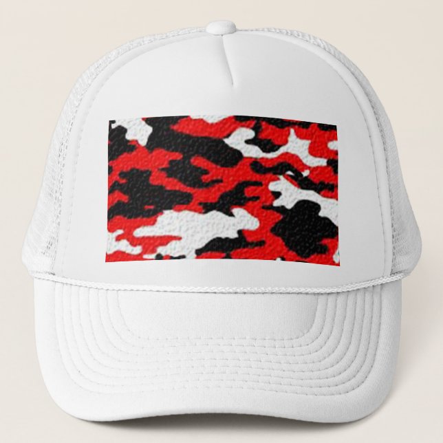 Camouflage Red Patterns Trucker Hat (Front)