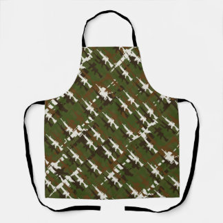 Camouflage Rifle Military Style Cool Gun Pattern Apron