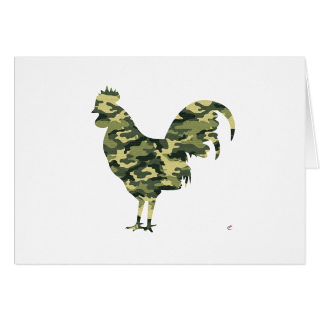 Camouflage Rooster Silhouette (Front Horizontal)