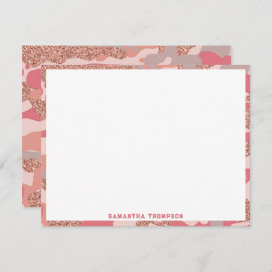 Camouflage Rose Gold Blush Pink Camo Army Pattern  Card