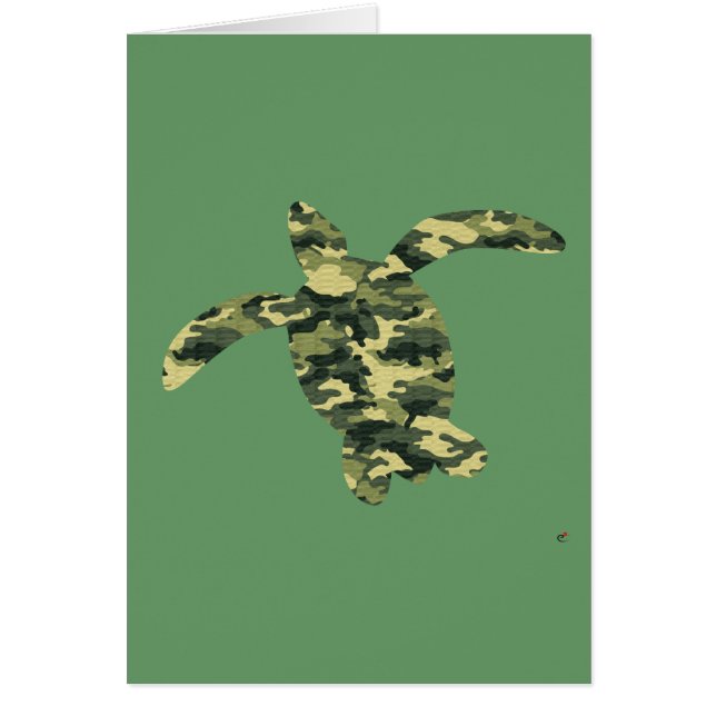 Camouflage Sea Turtle Silhouette (Front)
