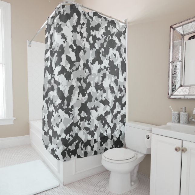camouflage shower curtain (In Situ)
