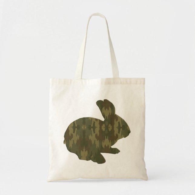 Camouflage Silhouette Easter Bunny Tote Bag (Front)
