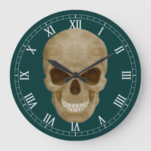 Camouflage Skull Roman Numeral Clock