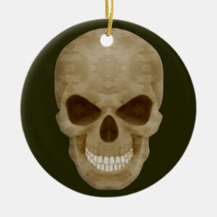 Camouflage Skull Round Ornament