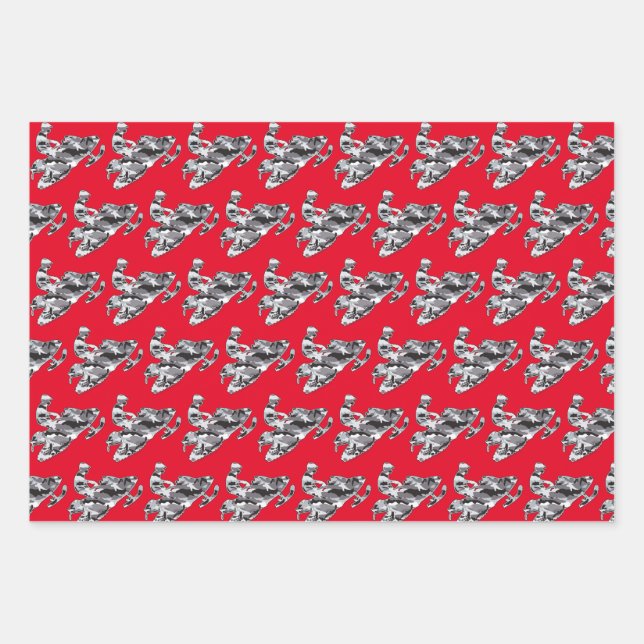 Camouflage Snowmobile Wrapping Paper Sheet (Front)