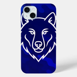 Camouflage Spirit – White Wolf Line Art iPhone 15 Mini Case