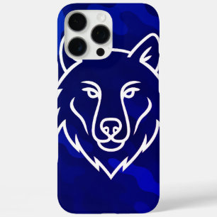 Camouflage Spirit – White Wolf Line Art iPhone 16 Pro Max Case