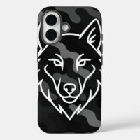 Camouflage Spirit – White Wolf Line Art