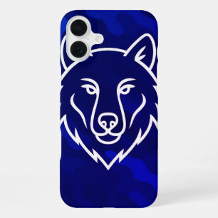 Camouflage Spirit – White Wolf Line Art iPhone 16 Plus Case