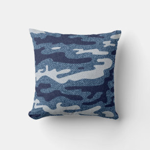 Camouflage Spotted Denim Jeans Pattern Cushion