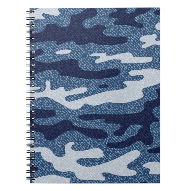 Camouflage Spotted Denim Jeans Pattern Notebook (Front)