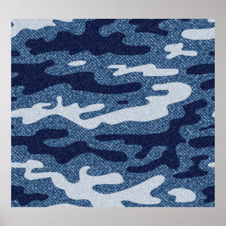 Camouflage Spotted Denim Jeans Pattern Poster