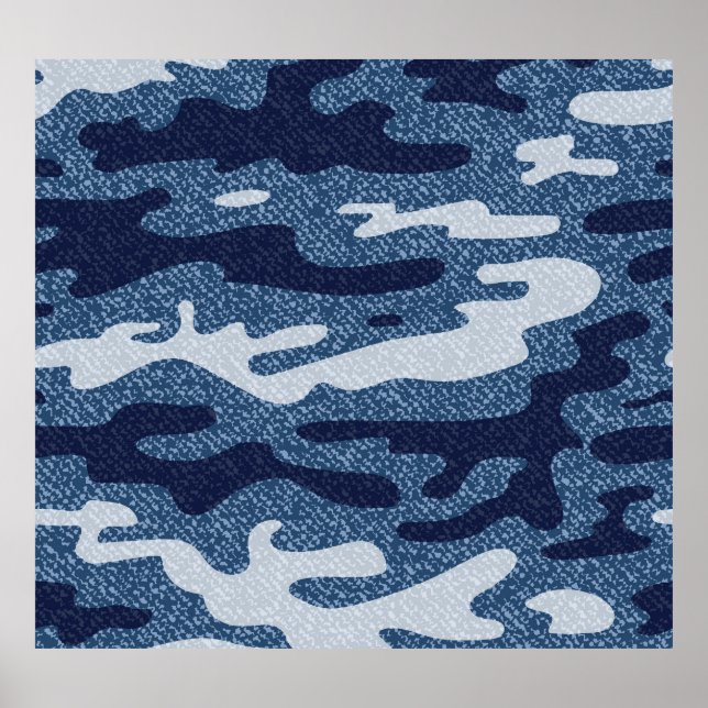 Camouflage Spotted Denim Jeans Pattern Poster (Front)