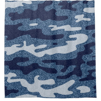 Camouflage Spotted Denim Jeans Pattern Shower Curtain