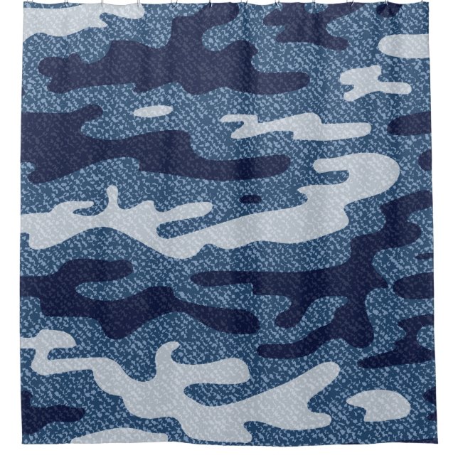 Camouflage Spotted Denim Jeans Pattern Shower Curtain (Front)