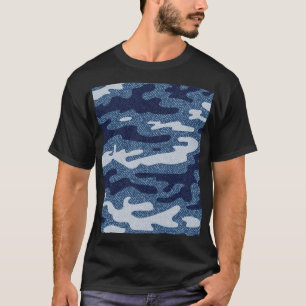 Camouflage Spotted Denim Jeans Pattern T-Shirt