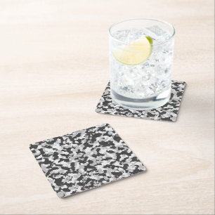 camouflage square paper coaster