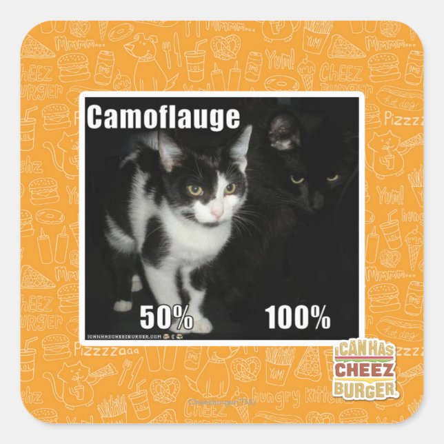 Camouflage Square Sticker (Front)