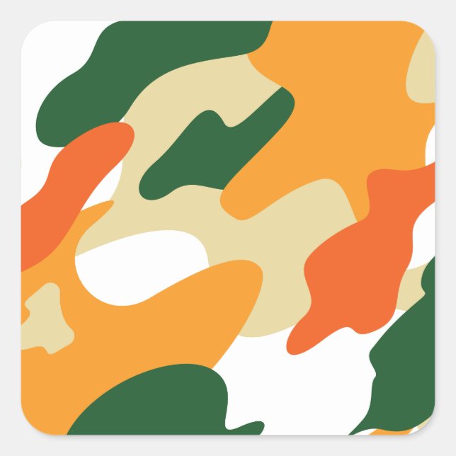 camouflage square sticker (Front)