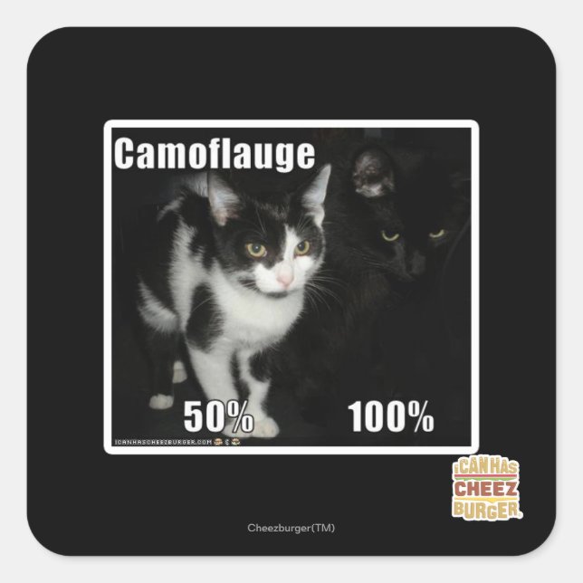 Camouflage Square Sticker (Front)