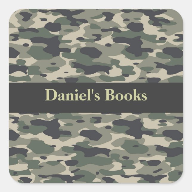 Camouflage Square Sticker (Front)
