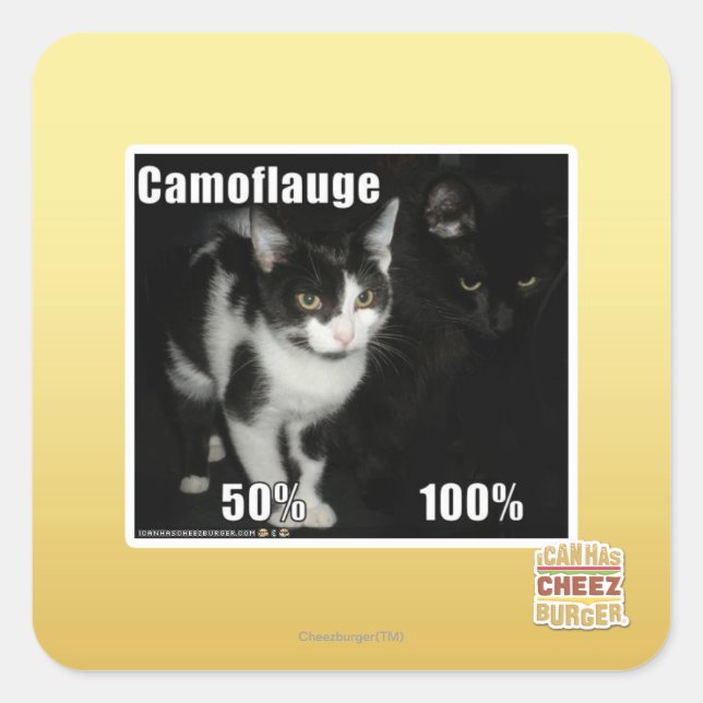 Camouflage Square Sticker (Front)