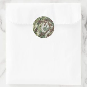 camouflage texture classic round sticker