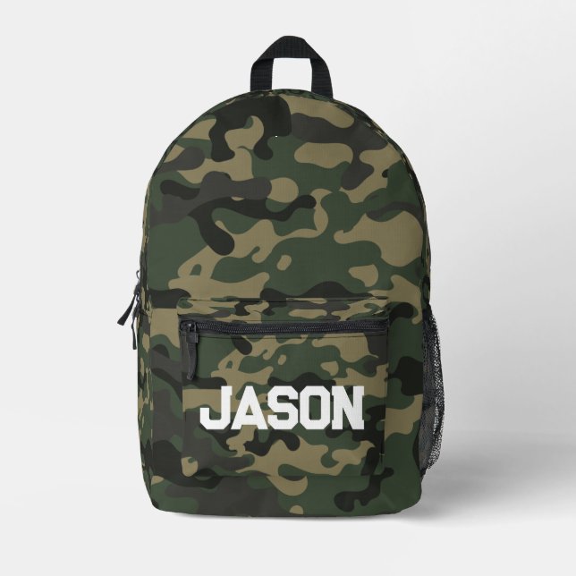 Camouflage Texture Custom Name Backpack  (Front)