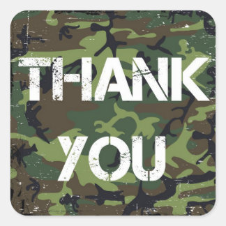 Camouflage Thank You Stickers